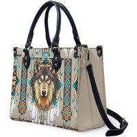 Native Wolf Leather Bag