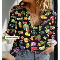 Fruit Veggie Women's Blouses, Women Casual Shirt