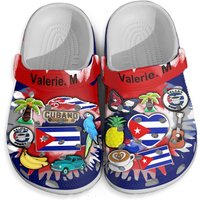 Cuba Personalized Clogs Shoes With Symbols Tie Dye Clogs Shoes
