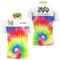 Custom Tie Dye Peace Love Golf Women's Polo Shirt