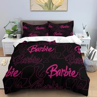 Pink Dolls 3 Piece Printed Fashion Pattern Bedding Set