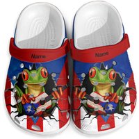 Puerto Rico Flag Crack Personalized Clog Shoes