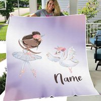Personalized Ballerina Baby Blanket