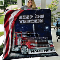 Personalized Truck Blanket, Keep On Truckin Blanket