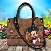 Custom Name Leather Bag, Mouse Bag Leather Bag