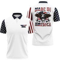Made In American Eagle Patriotic 4th Of July Polo Shirt