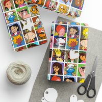 Cartoon Christmas Wrapping Paper Throwback Nick 90s Smuurfs Doug Johnny Bravo Simpsons Wrapping Papers