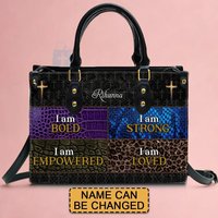 Bold Empowering Personalized Leather Handbag