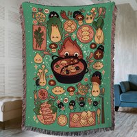 Studio Ghibli Characters Fanart Hotpot Kawaii Blanket Spirited Away Cotton Hand Woven
