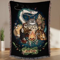 Studio Ghibli Anime Characters Fanart Blanket Spirited Away Cotton Hand Woven Blanket