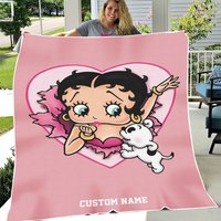 Custom Name Throw Blanket Betty Boop Blanket