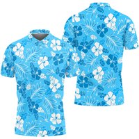 Tropical Floral Hawaiian Golf Polo Shirt