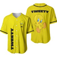 Custom Tweety Jersey Shirt, Tweety Baseball Shirt