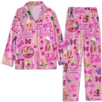 Lets Go Party Come On Barbie Pink Design Pajamas Set