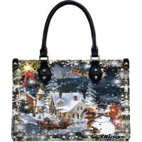 Christmas Leather Bag, Funny Character Lover Handbag