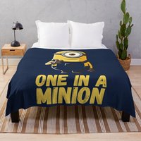 Despicable Me Minions One In A Minion Yellow Text Portrait Throw Blanket