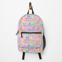 Kawaii Colorful Axolotl Cute Ocean Lizard Sea Backpack