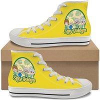 Stay Golden Stay Golden Yellow Background High Top Canvas Sneakers