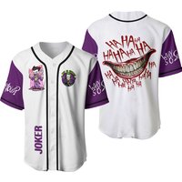 Joker Why So Serious White Purple Baseball Jersey