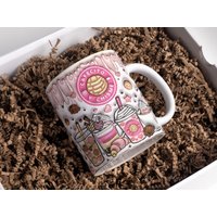 3d Cafecito Y Chisme Inflated Effect Mugs, 3d Puff Pan Dulce Mug