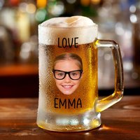 Custom Photo Beer Mug, Fathers Day Gifts, Gift For Husband, Gift For Him
