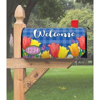 Spring Tulips Magnetic Mailbox Cover, Magnetic Material, Spring, Summer