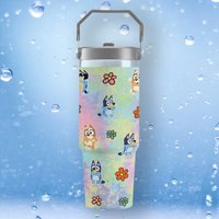 Blueydad Pattern 30oz Printed Tumbler, Blueydad And Bingo Tumbler