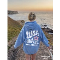 Ocean Beach Hoodie Printing Front And Back Aesthetic Embossed Hoodie