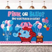 Blue's Clue Gender Reveal Party Supplies Backdrop Banner