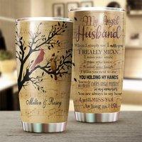 Custom Personalized Music Tumbler, To My Angel Husband Tumbler