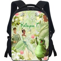 Personalized Watercolor Frog Princess Backpack