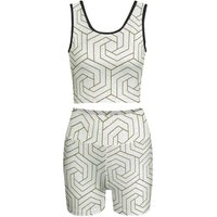 Gold Pattern Geometric Women's Yoga Set