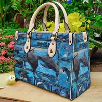 Dolphin Leather Handbag,dolphin Bag,animal Handbag,fish Leather Bag,travel Handbag,teacher Handbag,custom Bag