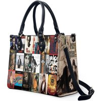 Custom Name Bruce Springsteen Women Leather Bag, Bruce Springsteen Lover Handbag
