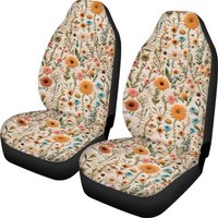 Faux Summer Wild Flower Car Seat Cover
