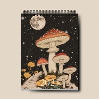 Cottagecore Mushroom Monthly Planner 2025 Calendar
