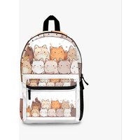 Cute Anime Cats Backpack - Colorful Kawaii Kitty School Bag