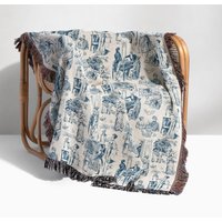 Pride And Prejudice Toile Woven Blanket, Book Lover, Wedding Gift
