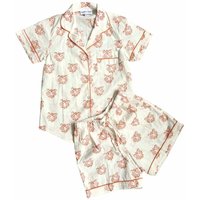 Shorts Pajama Sets - Orange Tiger Face
