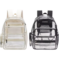 Clear Backpack Heavy Duty Transparent Bag 1 See Through Bookbag For Beige