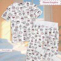 Funny Coffee Pajama Set - I Love Coffee