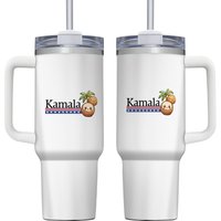 Kamala Harris 40oz Tumbler With Handle, 2024 Election Coconut Tree Tumbler