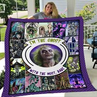 Beetlejuice Im The Ghost With Most Babe Fleece Blanket, Beetlejuice Movie Blanket