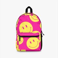 Preppy School Supplies, Smile, Pink, Preppy Aesthetic, Smile Face Backpack