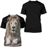 Tees T Shirt 3d Print Graphic 3d Lion Animal Print Short Sleeve Daily Tops Vintage Rock