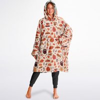 Soft Reversible Fall/christmas Blanket Hoodie