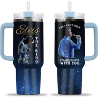 Elvis The King 40oz Tumbler, King Of Rock And Roll Tumbler, Stainless Steel Tumbler