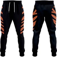 Men's Joggers/ Team Colors Black And Tiger Stripes/ Joggers