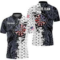 Personalized Darts, Custom Darts Black And White For Team 3d Polo Shirt