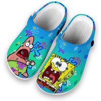 Spong Bob And Patrick Funny Shoes Unisex Classic Clogs